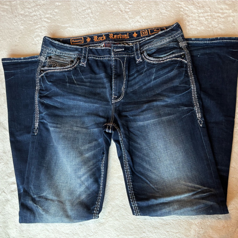 Rock Revival Blue Boot Cut Jeans Classic Denim